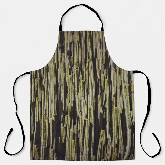 Green cactus wallpaper apron (Front)
