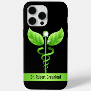 Green Caduceus Alternative Medicine Medical Symbol iPhone 15 Pro Max Case