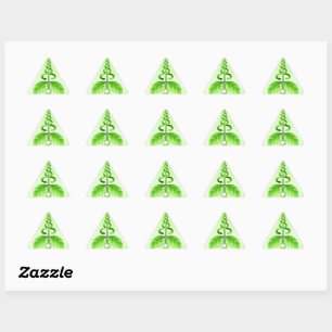 Green Caduceus Alternative Medicine Triangular Triangle Sticker