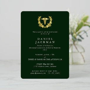 Green Caduceus + Laurel Medical School Graduation