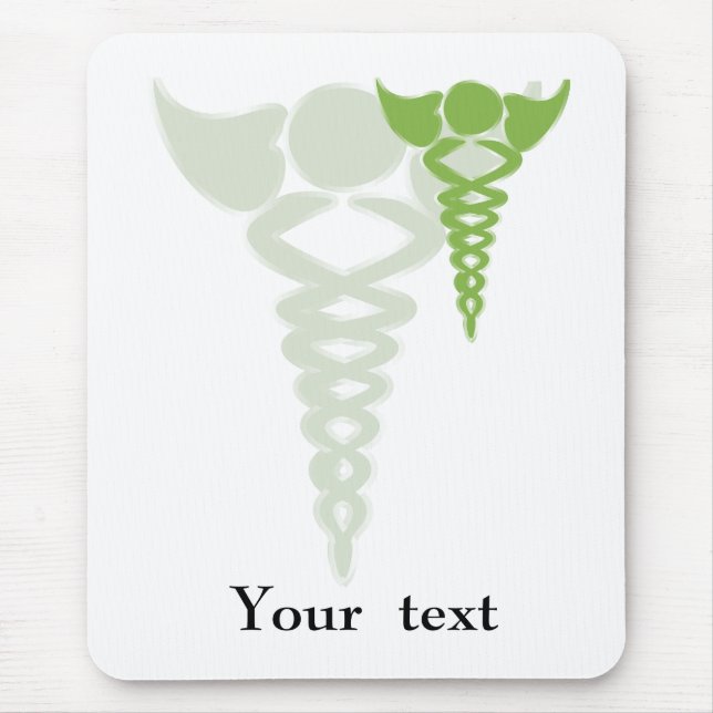 green caduceus medical gifts mouse pad (Front)