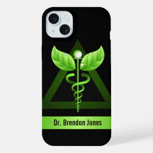 Green Caduceus Natural Therapy Holistic Health iPhone Case