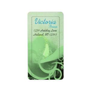Green Cala Lily Return Address Labels