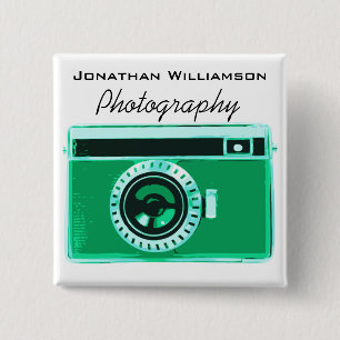 Green Camera Photography Business 15 Cm Square Badge
