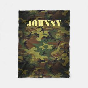 Green Cammo Fleece Blanket