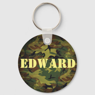Green Cammo Key Ring