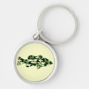 Green Camo Bass Fishing Key Ring