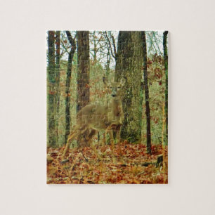 Green Camo,Camouflage Deer Jigsaw Puzzle