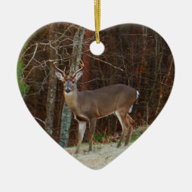 Green Camo,Camouflage Deer personalised Ceramic Tree Decoration (Front)