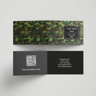 Green Camo, Camouflage, Military, Army Business Card