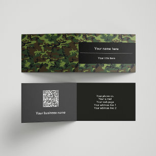 Green Camo, Camouflage, Military, Army Business Card
