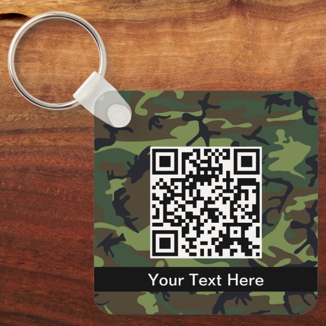 Green Camo, Camouflage, Military, Army Key Ring (Front)