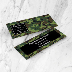 Green Camo, Camouflage, Military, Army Mini Business Card