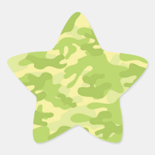 Green Camo Design Star Sticker