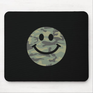 Green Camo Face Mouse Pad
