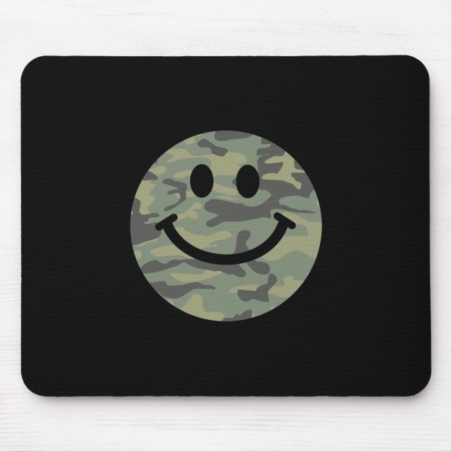 Green Camo Face Mouse Pad (Front)
