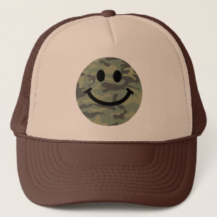 Green Camo Face Trucker Hat