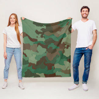 Green camo fleece blanket