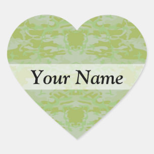 Green camo heart sticker