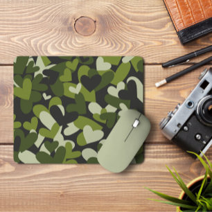 Green Camo Hearts   Camo Hearts Mousepad