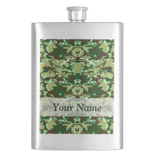 Green camo hip flask