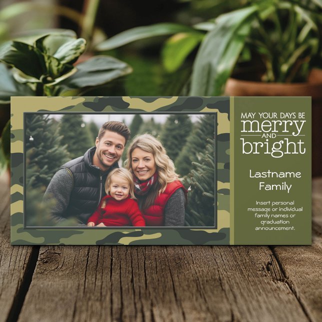 Green Camo Holiday Greeting (Custom Photo Card)