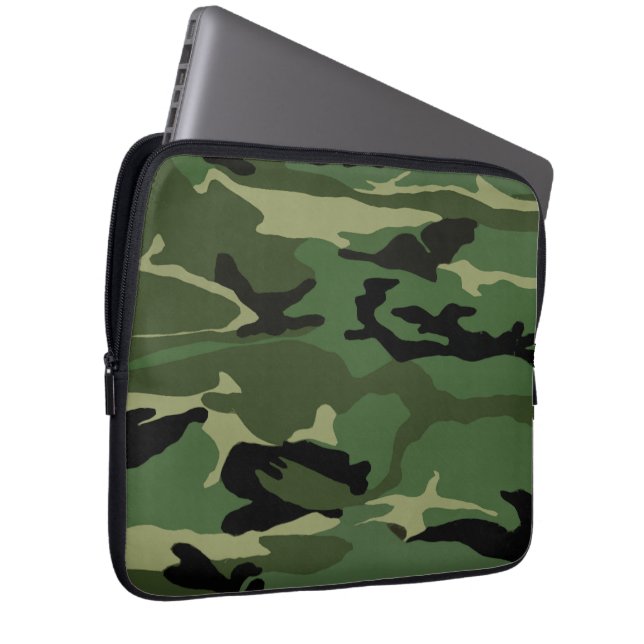 Green Camo Laptop Sleeve (Front Right)