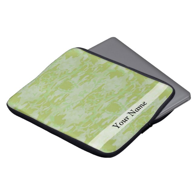 Green camo laptop sleeve (Front Top)