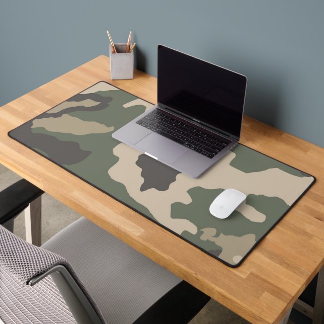 Green Camo Pattern Desk Mat (Office 2)