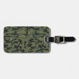 Green camo pattern luggage tag