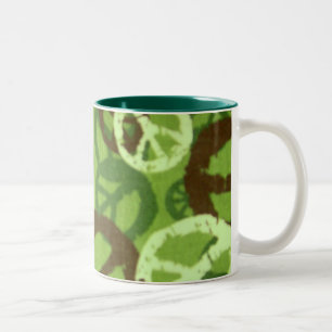 Green Camo/Peace Signs Mug