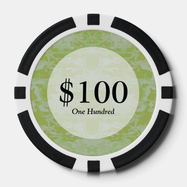 Green camo poker chips (Front)