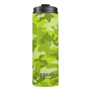 Green Camo Purple Name Sports Mod Thermal Tumbler