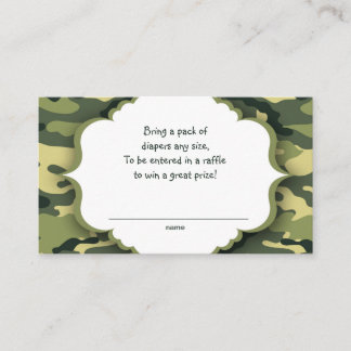 Green Camo raffle tickets or insert cards