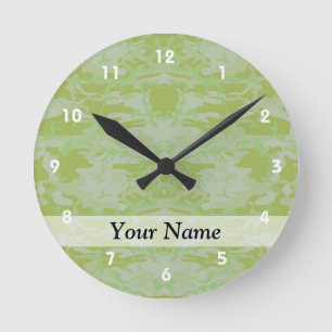 Green camo round clock