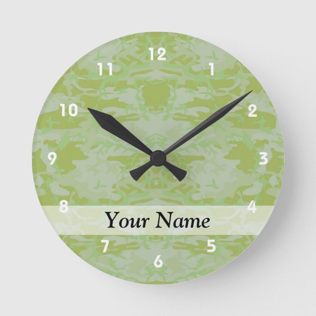 Green camo round clock (Front)