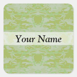 Green camo square sticker