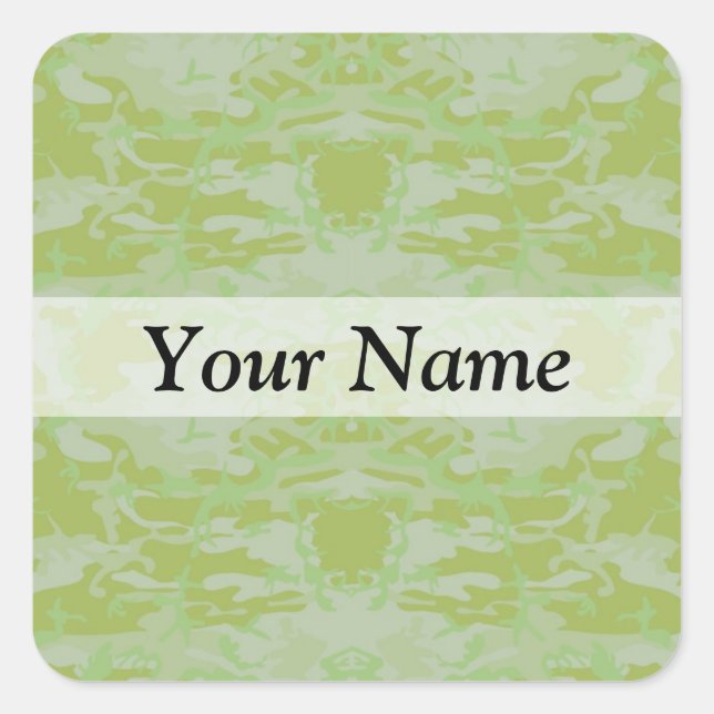 Green camo square sticker (Front)