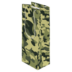Green Camo Wine Gift Bag
