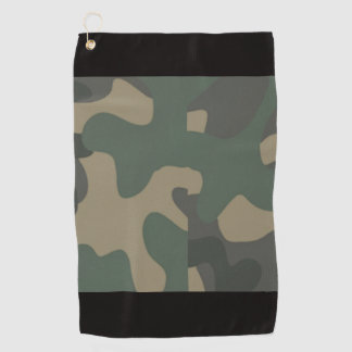 Green Camo with Black Band, Shower Camo Theme, Golf Towel