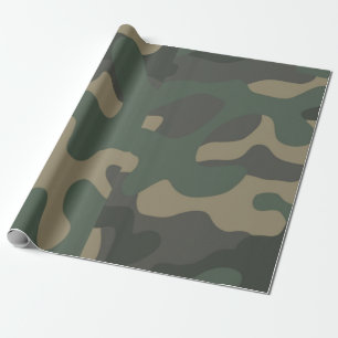 Green Camo Wrapping Paper, Gifts, Birthday, Gifts Paper