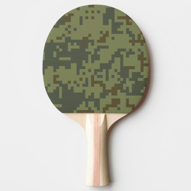Green Camouflage Army pattern Ping Pong Paddle (Front)