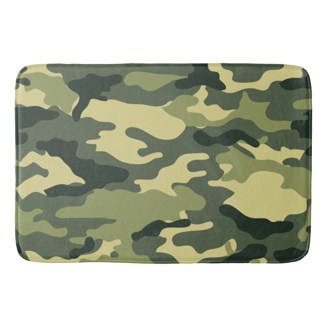 Green camouflage  bath mat (Front)