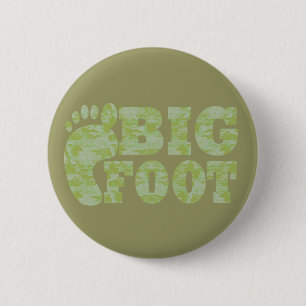 Green camouflage Bigfoot text 6 Cm Round Badge