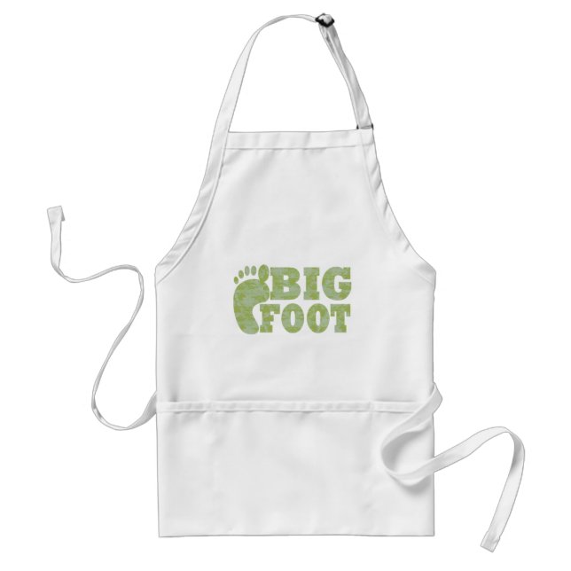 Green camouflage Bigfoot text Standard Apron (Front)