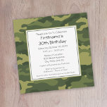 Green Camouflage Birthday Party Invitation<br><div class="desc">Trendy Camo Invite. Perfect for a military birthday. Other Colours are available in my store.</div>