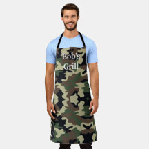 Green Camouflage Business Apron