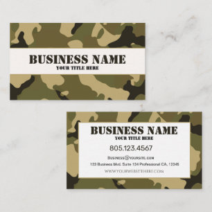 Green Camouflage Business Card
