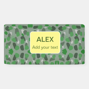 Green camouflage camo add name text school college banner