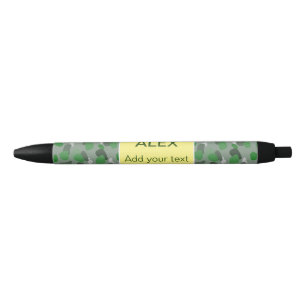 Green camouflage camo add name text school college black ink pen